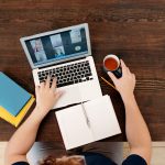 man having a virtual meeting
